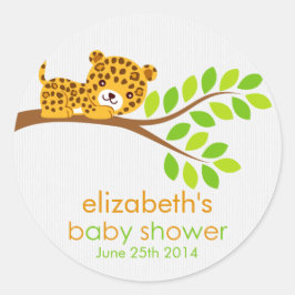 Niedlicher Leopard Baby Duschkleber Runder Aufkleber