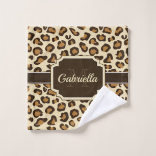 Niedlicher Leopard-Druck Badhandtuch Set
