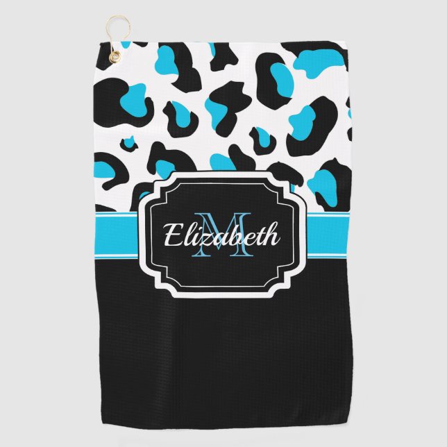 Niedlicher Leopard-Druck Golfhandtuch (Vorderseite)
