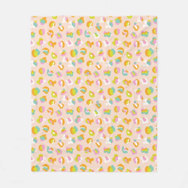 Niedlicher Leopard Druckkäfig Muster rosa  Fleecedecke (Vorderseite)