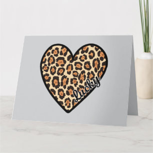 Niedlicher Leopard Herzschlag Valentinstag Karte
