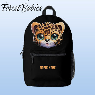 Niedlicher Leopard Jungle Cat Safari Cartoon Grafi Bedruckter Rucksack