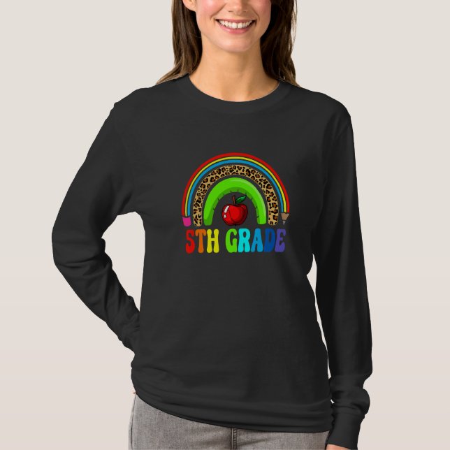 niedlicher Leopard-Rainbow-Squad-Lehrer Kinder T-Shirt (Vorderseite)