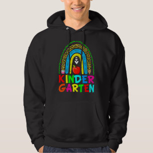 Niedlicher Leopard-Regenbogen-Kindergartenlehrer z Hoodie