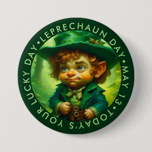Niedlicher Leprechaun Day, Glückstag Button