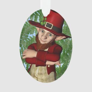 Niedlicher Leprechaun-Shamrock-Irische-Folklore-Ku Ornament