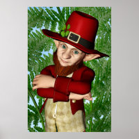 Niedlicher Leprechaun-Shamrock-Irische-Folklore-Ku