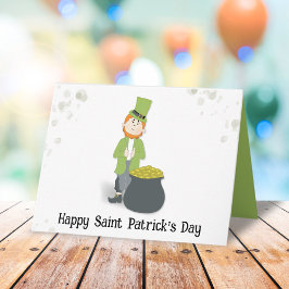 Niedlicher Leprechaun St. Patrick's Day Green Karte