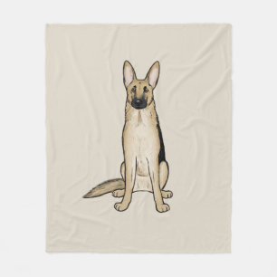 Niedlicher Light Tan und Black German Shepherd Dog Fleecedecke