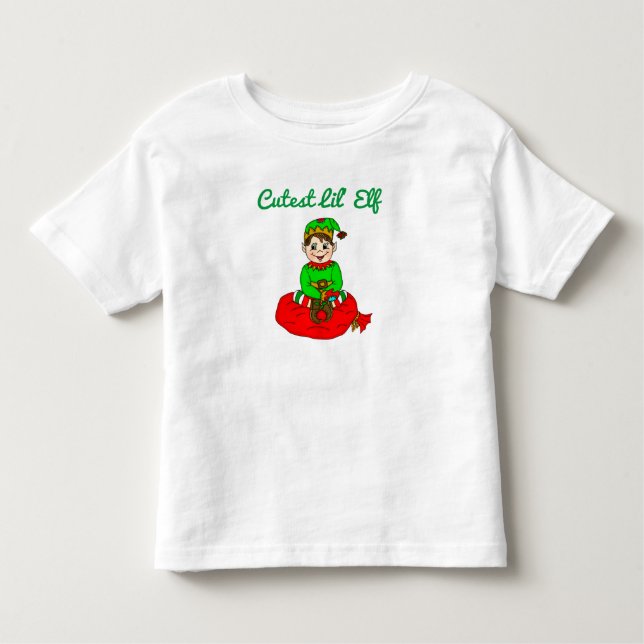 Niedlicher Lil Elf Weihnachten Kleinkind T-shirt (Vorderseite)