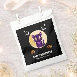 Niedlicher Lila Cartoon Katzenkinder Halloween-Par Geschenktütchen