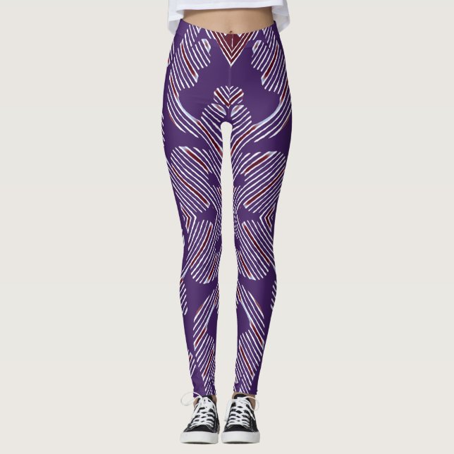 Niedlicher lila Farbtrendy "Ratti_Creative_Arts" Leggings (Vorderseite)