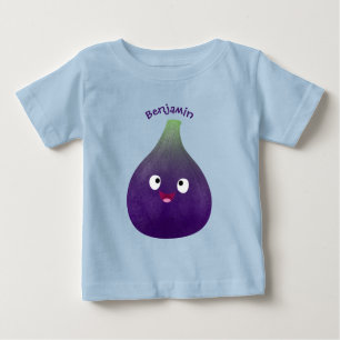 Niedlicher, lila Feigenfrucht-Cartoon Baby T-shirt
