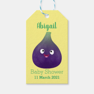 Niedlicher, lila Feigenfrucht-Cartoon Geschenkanhänger