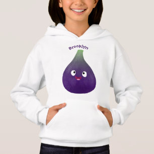 Niedlicher, lila Feigenfrucht-Cartoon Hoodie