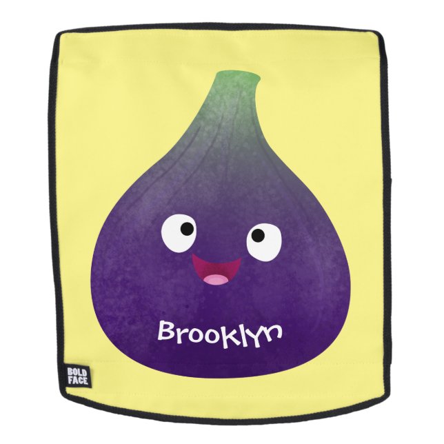 Niedlicher, lila Feigenfrucht-Cartoon Rucksack (Abnehmbare Front)