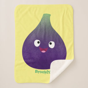 Niedlicher, lila Feigenfrucht-Cartoon Sherpadecke