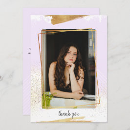 Niedlicher Lila & Gold Gerahmter Abschluss Vielen  Einladung