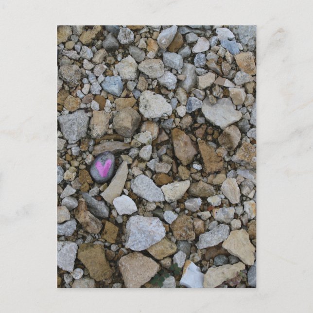 Niedlicher Lila Heart Rock am Burlington, Fluss Io Postkarte (Vorderseite)