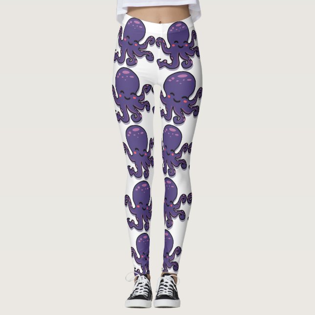 Niedlicher Lila Kraken Thunder_Cove Leggings (Vorderseite)