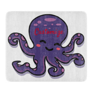 Niedlicher Lila Kraken Thunder_Cove Schneidebrett