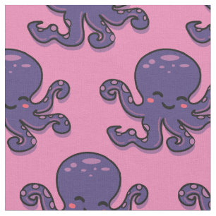 Niedlicher Lila Kraken Thunder_Cove Stoff