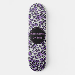 Niedlicher Lila Leopard Tierdruck Personalisiert Skateboard