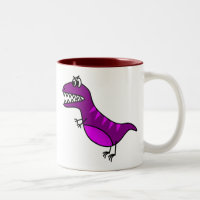 Niedlicher lila, lustig wütender Cartoon Dinosauri