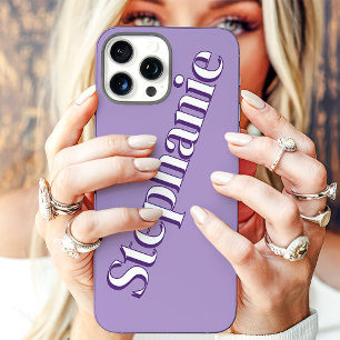 Niedlicher Lila Minimalistischer Individuelle Name iPhone 16 Pro Max Hülle
