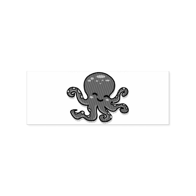 Niedlicher Lila Oktopus Thunder_Cove Gummistempel (Prägung)