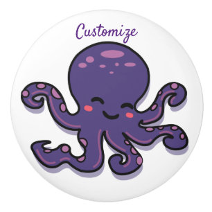 Niedlicher Lila Oktopus Thunder_Cove Keramikknauf