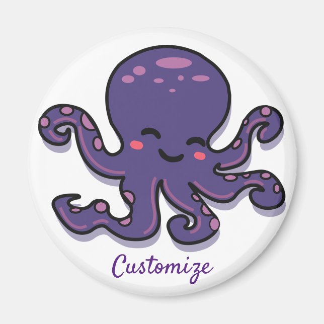 Niedlicher Lila Oktopus Thunder_Cove Magnet (Vorne)