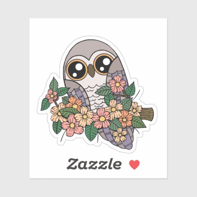 Niedlicher Lila Owl-Aufkleber Aufkleber (Blatt)