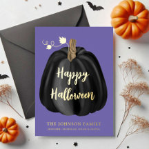 Niedlicher Lila Pumpkin glücklich Halloween Gold