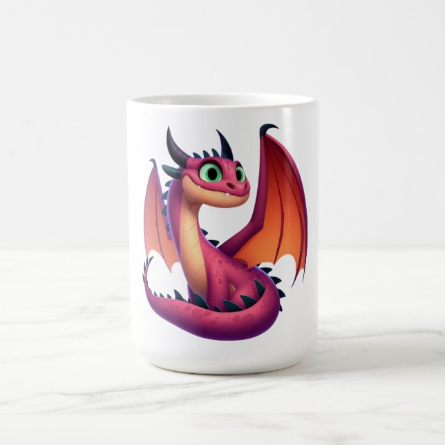 Niedlicher lila/roter Cartoon Kaffeetasse (Mittel)