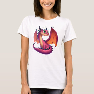 Niedlicher lila/roter Cartoon T-Shirt