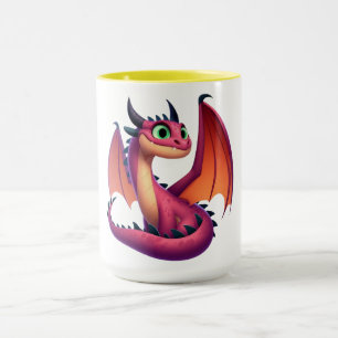 Niedlicher lila/roter Cartoon Tasse
