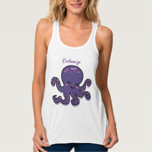 Niedlicher Lila Tintenfisch-Tank Tank Top