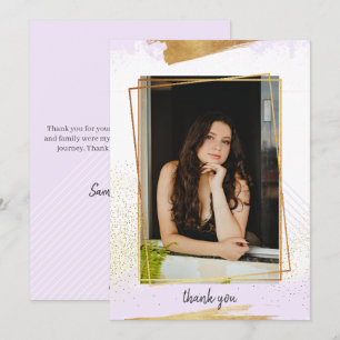 Niedlicher Lila und Gold Gerahmter Abschluss Viele Einladung