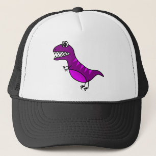 Niedlicher lila verärgerter Cartoondinosaurier Truckerkappe