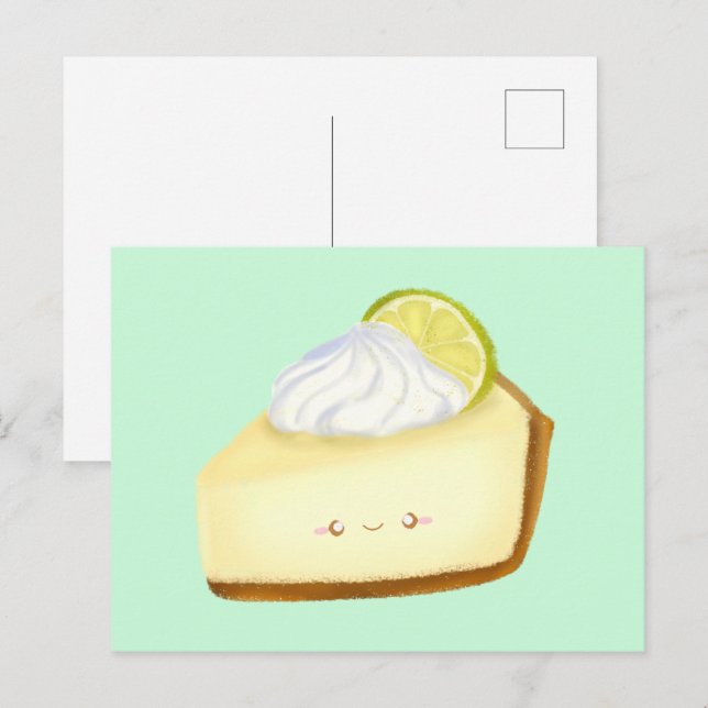 Niedlicher Limoner Kuchen Postkarte (Vorne/Hinten)