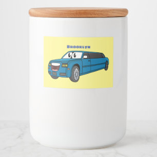 Niedlicher Limousinen-Cartoon Lebensmitteletikett