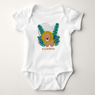 Niedlicher Lion Animal Jungle Safari Zoo Personali Baby Strampler