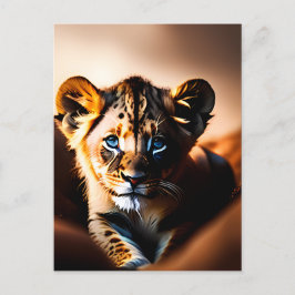 Niedlicher Lion Cub mit blauen Augen Postkarte