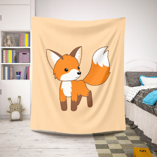 Niedlicher Little Fox auf Pfirsichbeige Sherpadecke