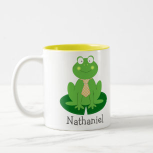 Niedlicher Little Froggy mit personalisierter Kraw Zweifarbige Tasse
