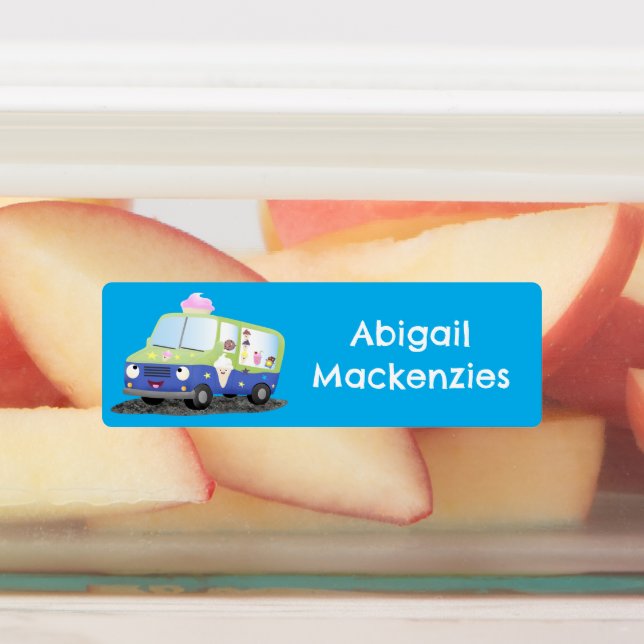 Niedlicher LKW-Cartoon personalisiert Etiketten (Befestigt)