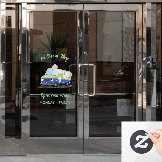 Niedlicher LKW-Cartoon personalisiert Fensteraufkleber (Büro Tür)