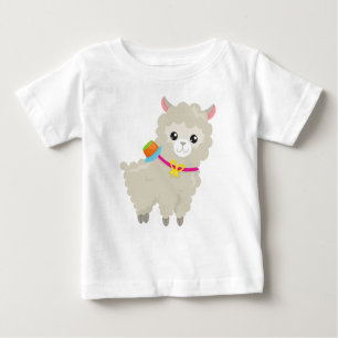 Niedlicher Llama, Alpaca, kleiner Llama, Llama mit Baby T-shirt