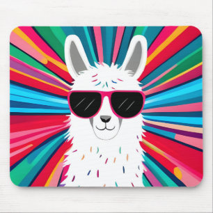 Niedlicher Llama mit Cooler Sonnenblase Mousepad